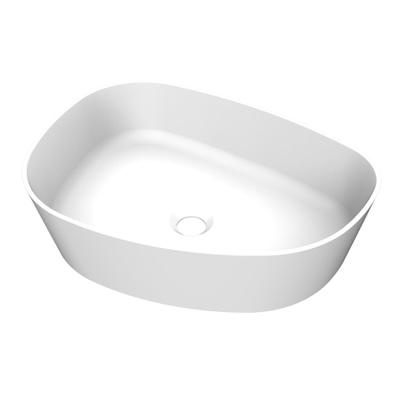 Arcqua Rocker Waskom - opbouw - organisch - links - 50x37cm - mat wit