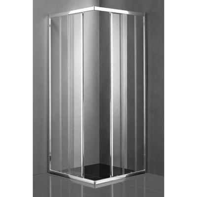 Adema Glass Cabine de douche carré avec 2 portes coulissantes 80x80x185cm profil chrome verre transparent