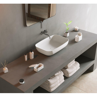 Ideavit solidpool lavabo de comptoir 55x35x13cm solid surface blanc