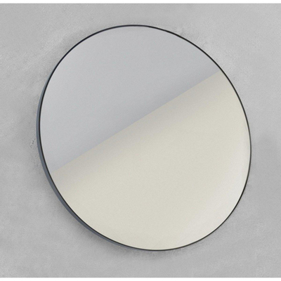 Looox Mirror Spiegel rond 80cm black line round zwart TWEEDEKANS