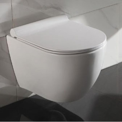 QeramiQ Salina Compact WC suspendu sans bride avec abattant frein de chute blanc