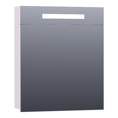 Miroir de toilette BRAUER Promise - 60x70x15cm -- avec éclairage direct 1 porte miroir simple à droite en blanc mat