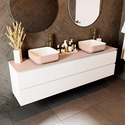 Mondiaz TOP 23 Topblad - 180x23.5x0.9cm - geschikt voor afdekplaat - Solid surface - Rosee