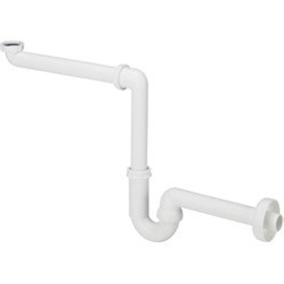 Viega siphon gain de place en plastique 5/4 x32mm avec tube mural et rosace blanc