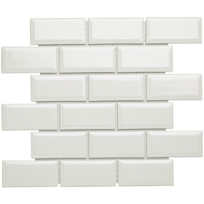 La Mosaic Factory Paris carreau mosaïque - 28,8x29,4cm - carrelage mural - Rectangulaire - Porcelaine Blanc Brillant