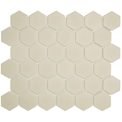 The Mosaic Factory London mozaïektegel - 28.2x32.1cm - wand en vloertegel - Zeshoek/Hexagon - Porselein White Mat
