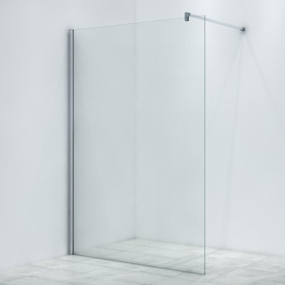 AKTIE inloopdouche 140x200cm 8mm veiligheidsglas anti kalk chroom