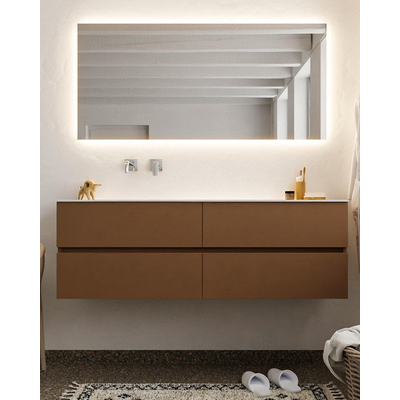 Mondiaz VICA ensemble de meuble de salle de bain - 150cm - meuble sous-vasque reposant - 4 tiroirs - lavabo moon gauche - sans trou de robinet version XL 60cm de haut