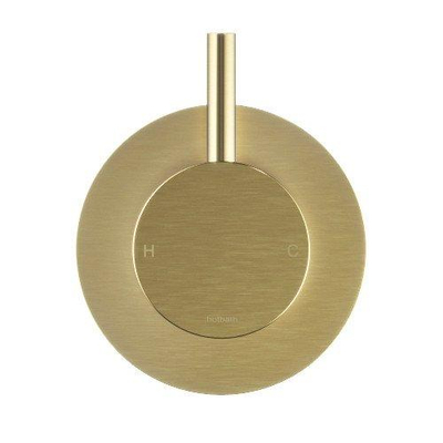 Hotbath Cobber Inbouwthermostaat met 2 pushbuttons verticale plaatsing geborsteld messing (goud) PVD