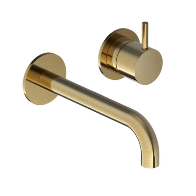 Hotbath Cobber Wastafelkraan - inbouw - 18 cm uitloop - PVD - geborsteld messing goud