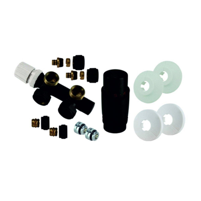 Riko set thermostatisch onderblok haaks-links mat zwart OUTLETSTORE