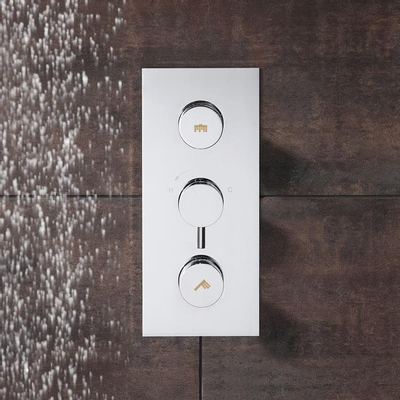 Crosswater Dial Douchekraan - met inbouwdeel verticaal - met omstel - hoogglans chroom