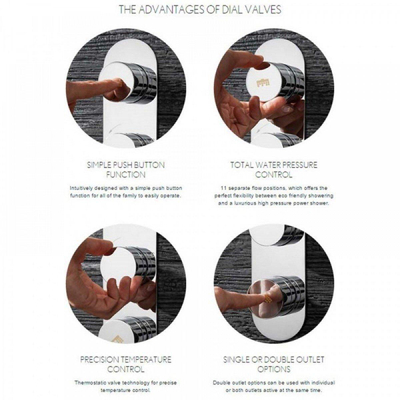 Crosswater Dial Douchekraan - inbouw - verticaal - omstel - handdouche - horizontaal - hoogglans chroom