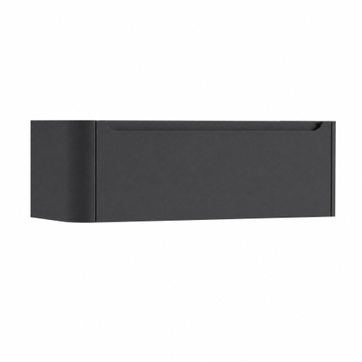 H&R Badmeubelen Juice Meuble sous vasque - 120x45x40cm - angle gauche arrondi - 1 tiroir - poignée intégrée - anthracite mat