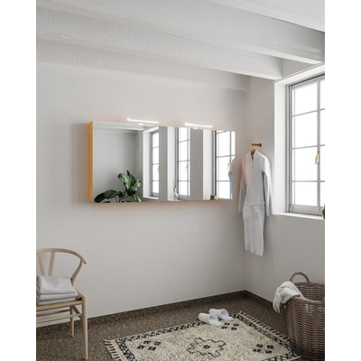 Mondiaz CUBB Armoire de toilette avec miroir - 150x70cm - 3 portes - Ocher (Orange)
