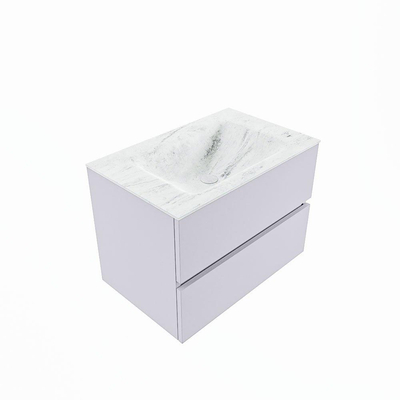 Mondiaz VICA-DLUX Ensemble de meuble de salle de bain - 70cm - meuble sous-vasque cale - 2 tiroirs - lavabo encastrée cloud milieu - 1 trou de robinet - version haute 60cm - opalo