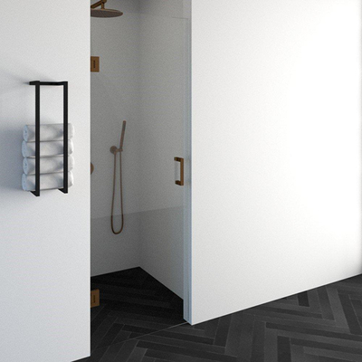 BRAUER Crée Porte de douche - 70x200cm - sans profil - anti-calcaire - verre de sécurité 8mm - cuivre