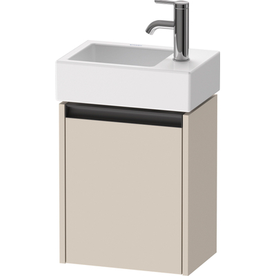 Duravit Ketho.2 Wastafelonderbouwkast - met 1 deur - 36.4x23.8x44cm links - met greep antraciet - taupe supermat