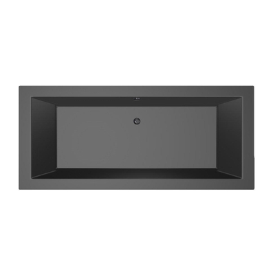 Xenz Society Duobad - 180x80x53 - afvoer Midden - acryl - ebony