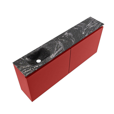 MONDIAZ TURE-DLUX 120cm toiletmeubel Fire. EDEN wastafel Lava positie links. Met 1 kraangat.