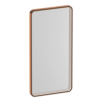 BRAUER Sapphire Miroir - 80cm - rectangulaire arrondi - cadre en cuivre - éclairage LED direct - télécommande pour régler couleur et intensité