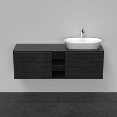 Duravit D-Neo wastafelonderkast 140x45.9x55cm 2 lades Eiken (zwart) Mat