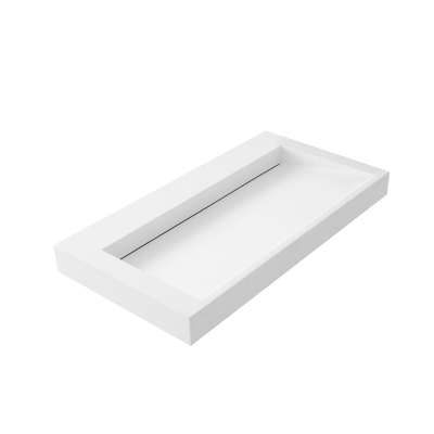 Thebalux wastafel glacier 80cm solid surface 1x kom zonder kraangat (dient zelf geboord te worden)
