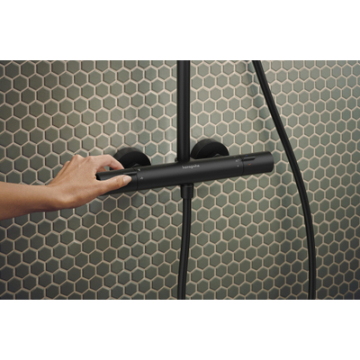 Hansgrohe Activera Q doucheset - 29x18cm - thermostatisch - ecosmart+ - mat zwart