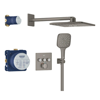 Grohe Grohtherm SmartControl Perfect Showerset - compleet - brushed hard graphite (antraciet)