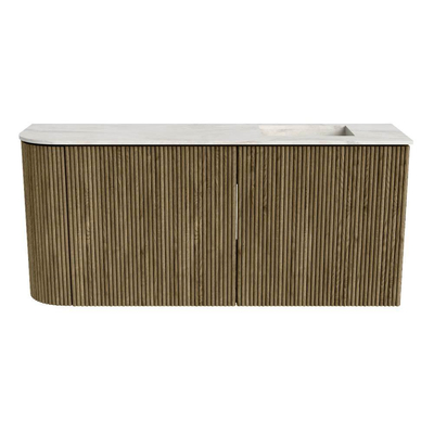 Mondiaz JOYA-DLUX 91.6cm toiletmeubel - ronding links kleur Dusk - Wastafel FAYE positie Rechts Zonder kraangat kleur Ostra.