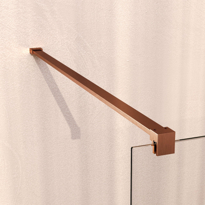 BRAUER Void Carving Douchecabine - 80x100x200cm - draaideur - glascoating - omkeerbaar - helder glas - geborsteld koper PVD