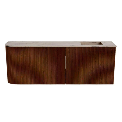 Mondiaz JOYA-DLUX 111.6cm toiletmeubel - ronding links kleur Ruby - Wastafel FAYE positie Rechts 1 kraangat kleur Arena.