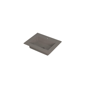 INK Kraft wastafel - 60x45x1cm - 1 wasbak - 1 kraangat - Quartz beton