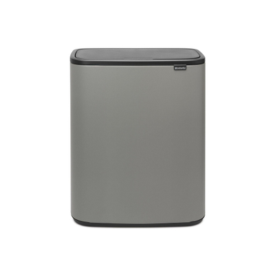 Brabantia Bo Touch Bin Poubelle - 60 litres - seau intérieur en plastique - mineral concrete grey