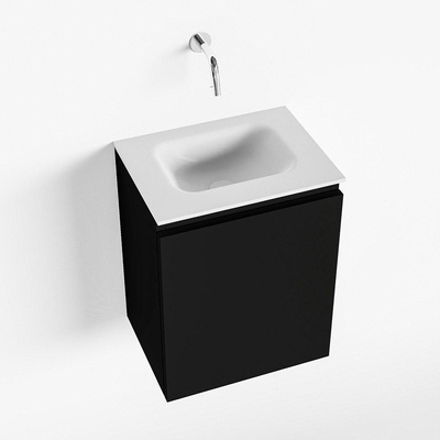 Mondiaz OLAN Meuble lave-mains 40x30x40cm sans trous de robinet 1 tiroir Urban mat avec lavabo LEX Centre Solid Surface Blanc