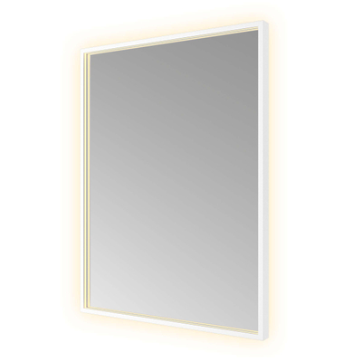 Hotbath &MORE Miroir éclairage LED direct et indirect color changing chauffage de miroir avec télécommande Blanc mat