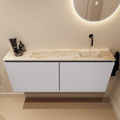 MONDIAZ TURE-DLUX Meuble toilette - 120cm - Cale - EDEN - vasque Frappe - position droite - sans trou de robinet