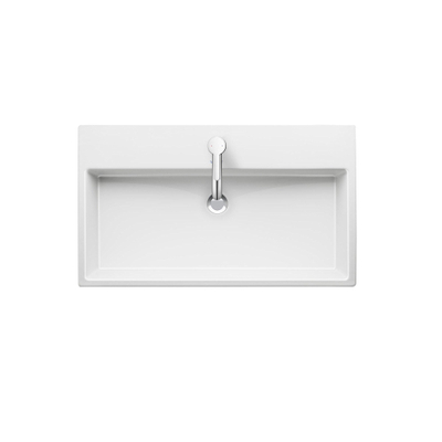 Duravit Vero air (meubel) wastafel - met kraangat - met overloop - 80x47cm - met wondergliss - wit