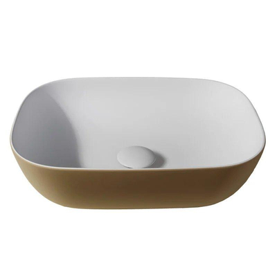 By Goof Waskom - opbouw - 46x12.2x34cm - Solid surface - Ovaal - Mat Goud