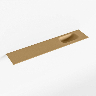 Mondiaz EDEN Lavabo lave-mains - 110x23x0.9cm - vasque à droite - sans trous de robinetterie - pour meuble WC - Solid surface - Oro