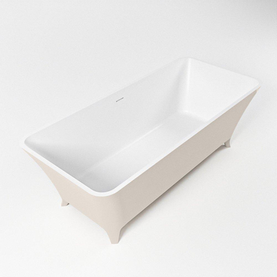 MONDIAZ LUNDY baignoire autoportante - 170x75cm - mat linen / talc (beige / blanc)
