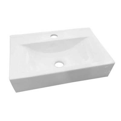 Best Design Class wastafel - 44.5x29.5x10cm - 1 kraangat - zonder overloop - glans wit