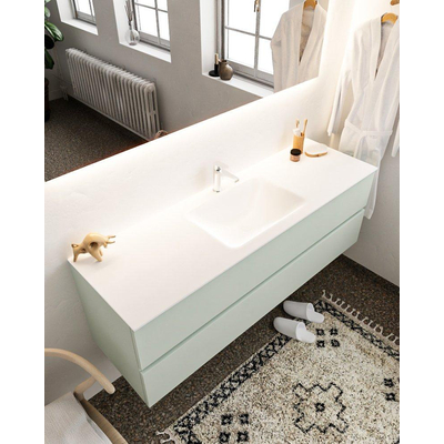 Mondiaz VICA ensemble de meuble de salle de bain - 150cm - meuble sous-vasque gris - 2 tiroirs - lavabo nuage milieu - 1 trou de robinet - version XL 60cm haut