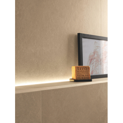 ÉCHANTILLON Terravito Elzino carreau mural et de sol - 80x80cm - rectifié - Aspect pierre naturelle - Beige mat (beige)