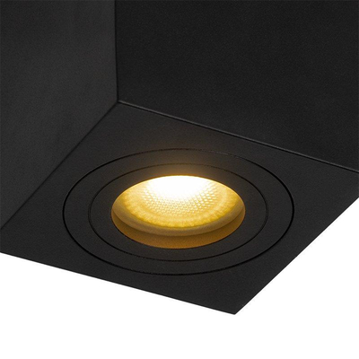 QAZQA Capa spot de plafond pour salle de bains - 9x9x9,5cm - carré - noir mat