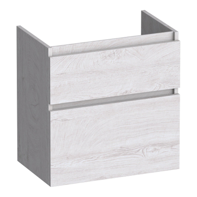 BRAUER Delight meuble de salle de bains sous-lavabo peu profond - 60x39x60cm - 2 tiroirs softclose - sans poignées - 1 découpe pour siphon - Forest Seashell