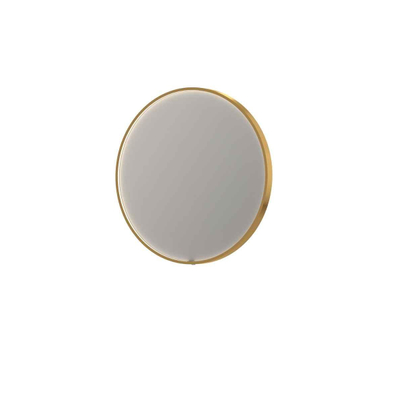 INK SP24 Miroir - 80x4x80cm - LED en bas et en haut changement de couleur - dimmable - Chauffage de miroir - rond - dans un cadre en acier - aluminium Or mat