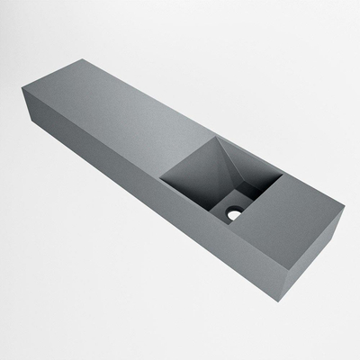 Mondiaz TYNE Fontaine - 90x23x12cm - lavabo Droit - sans trous de robinet - solid surface - Plata