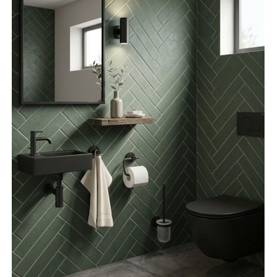 Grohe Essentials Toiletaccessoires - toiletrolhouder - zonder klep - toiletborstel - handdoekhaak - matte black (mat zwart)