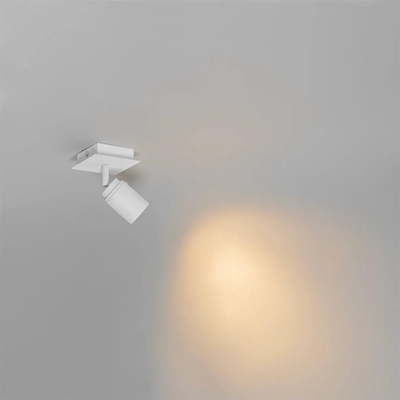 QAZQA Ducha badkamer plafondlamp - 10x10cm - 1 spot - IP44 - vierkant - mat wit